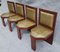 Art Deco Games Table with Four Built-in Chairs, 1920s, Set of 5 11