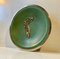 French Art Deco Ceramic Bowl with Green Glaze and Bronze, 1930s 1
