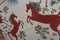 Soie Fait Main sur Soie Cheval Rouge Pictorial Suzani Chemin de Table, Nappe Ouzbek 18 X 48 5