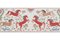 Handgemachte Seide auf Seide Red Horse Pictorial Suzani Tischläufer, usbekische Tischdecke 18 X 48 3