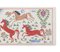 Handmade Silk on Silk Red Horse Pictorial Suzani Table Runner, Uzbek Tablecloth 18 X 48 4