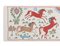 Handgemachte Seide auf Seide Red Horse Pictorial Suzani Tischläufer, usbekische Tischdecke 18 X 48 2