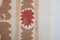 Vintage White Washed and Pink Tribal Embroidery Uzbek Suzani Tapestry or Table Cloth 7