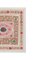 Vintage weiß verwaschene und rosa Stammes-Stickerei usbekischer Suzani Wandteppich oder Tischdecke 5