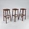 Mid-Century Oak and Straw Barstools, 1960s, Set of 3, Image 7