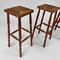 Mid-Century Oak and Straw Barstools, 1960s, Set of 3, Image 3