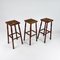 Mid-Century Barhocker aus Eiche & Stroh, 1960er, 3er Set 1