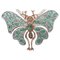 Broche Papillon en Or Rose et Argent, 1960s 1