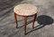 Vintage French Round Marble Wood Coffee Table 4