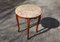 Vintage French Round Marble Wood Coffee Table, Image 4