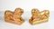 Golden Wooden Lions, 1600s, Set of 2 1