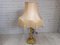 Vintage Brass Table Lamp with Tassel Fringe Lampshade, 1960s, Image 1