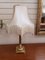 Lampada da tavolo vintage in ottone con paralume con frange, anni '60, Immagine 8