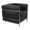 Lc2 Armchair in Black Leather by Le Corbusier for Cassina, Image 2