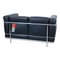 Lc2 Sofa aus schwarzem Leder von Le Corbusier für Cassina 4