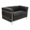Lc2 Sofa aus schwarzem Leder von Le Corbusier für Cassina 2
