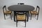 Italian Black Lacquered Dining Set, 1970s, Set of 5 12