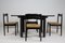 Italian Black Lacquered Dining Set, 1970s, Set of 5 8