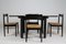 Italian Black Lacquered Dining Set, 1970s, Set of 5 4