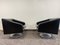 Vintage Hungarian Black Leather Swivel Chairs, 1970s, Set of 2 4