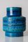 Blaue Rimini Keramikvase Aldo Londi für Bitossi, Italien zugeschrieben 1