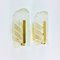 Scandinavian Glass & Brass Leaf Wall Lights or Sconces by Carl Fagerlund, 1960s, Set of 2 1