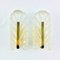 Scandinavian Glass & Brass Leaf Wall Lights or Sconces by Carl Fagerlund, 1960s, Set of 2 3