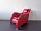 Red Leather Loge Lounge Chair by Gerard Van Den Berg for Montis, the Netherlands, 1980s 2