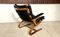Scandinavian Cantilever Leather Lounge Chair with Ottoman attributed to Elsa & Nordahl Solheim for Rybo Rykken, 1960s, Set of 2 6