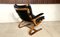 Scandinavian Cantilever Leather Lounge Chair with Ottoman attributed to Elsa & Nordahl Solheim for Rybo Rykken, 1960s, Set of 2, Image 6