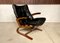 Scandinavian Cantilever Leather Lounge Chair with Ottoman attributed to Elsa & Nordahl Solheim for Rybo Rykken, 1960s, Set of 2 5