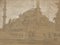 Alberto Pasini, Konstantinopel Moschee, 1860, Kreide & Bleistift auf Papier 8