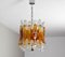 Mid-Century Italian Modern Amber and Clear Lava Murano Chandelier from Mazzega, 1960s 2