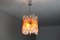 Lámpara de araña italiana Mid-Century moderna de cristal de Murano de lava transparente y ámbar de Mazzega, años 60, Imagen 6