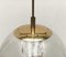 Mid-Century German Space Age Glass and Brass Big Ball Planet Pendant Lamp, 1960s 5