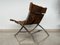 Leather Cowhide Scissor Steel Chrome Chair, Italy, 1990s 5