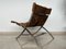 Leather Cowhide Scissor Steel Chrome Chair, Italy, 1990s, Image 5