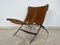 Leather Cowhide Scissor Steel Chrome Chair, Italy, 1990s 1