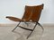 Leather Cowhide Scissor Steel Chrome Chair, Italy, 1990s, Image 1