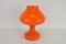 Orange Glass Table Lamp attributed to Valasske Mezirici, 1970s 2