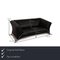 Two-Seater 322 Sofa in Black Leather by Rolf Benz 2
