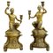 Satyr Kerzenhalter aus Vergoldeter Bronze, 2 . Set 1