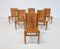 Mid-Century Modern Leather Dining Chairs attributed to Ilmari Tapiovaara for La Pe, 1950s, Set of 6, Image 6