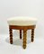 Mid-Century Modern Stools in Oak and White Bouclé Fabric, 1970s, Set of 4 3