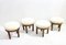 Mid-Century Modern Stools in Oak and White Bouclé Fabric, 1970s, Set of 4 4