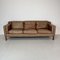 3-Seater Camel Brown Leather Sofa in the style of Mogensen, 1970s 1