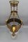 German Art Deco Metal and Frosted Glass Chandelier with Dog Heads, 1930s 13