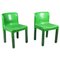 Space Age Italian Green Plastic Chairs 4875 attributed to Carlo Bartoli for Kartell, 1970s, Set of 2 1