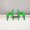 Space Age Italian Green Plastic Chairs 4875 attributed to Carlo Bartoli for Kartell, 1970s, Set of 2 3