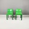 Grüne italienische Space Age Plastikstühle 4875 von Carlo Bartoli für Kartell, 1970er, 2er Set 2